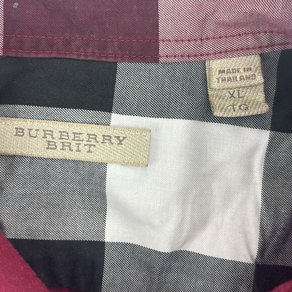 Burberry Brit Multicolor Plaid Cotton Button Down Full Sleeve Shirt XL - S - Picture 11 of 13